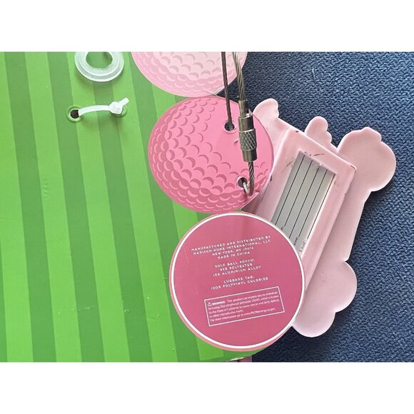 Pink Mini GOLF Pouch Bag Set Tag 3 Balls +Tees Golfer Gift Mellow & Mod Sports - Picture 7 of 8